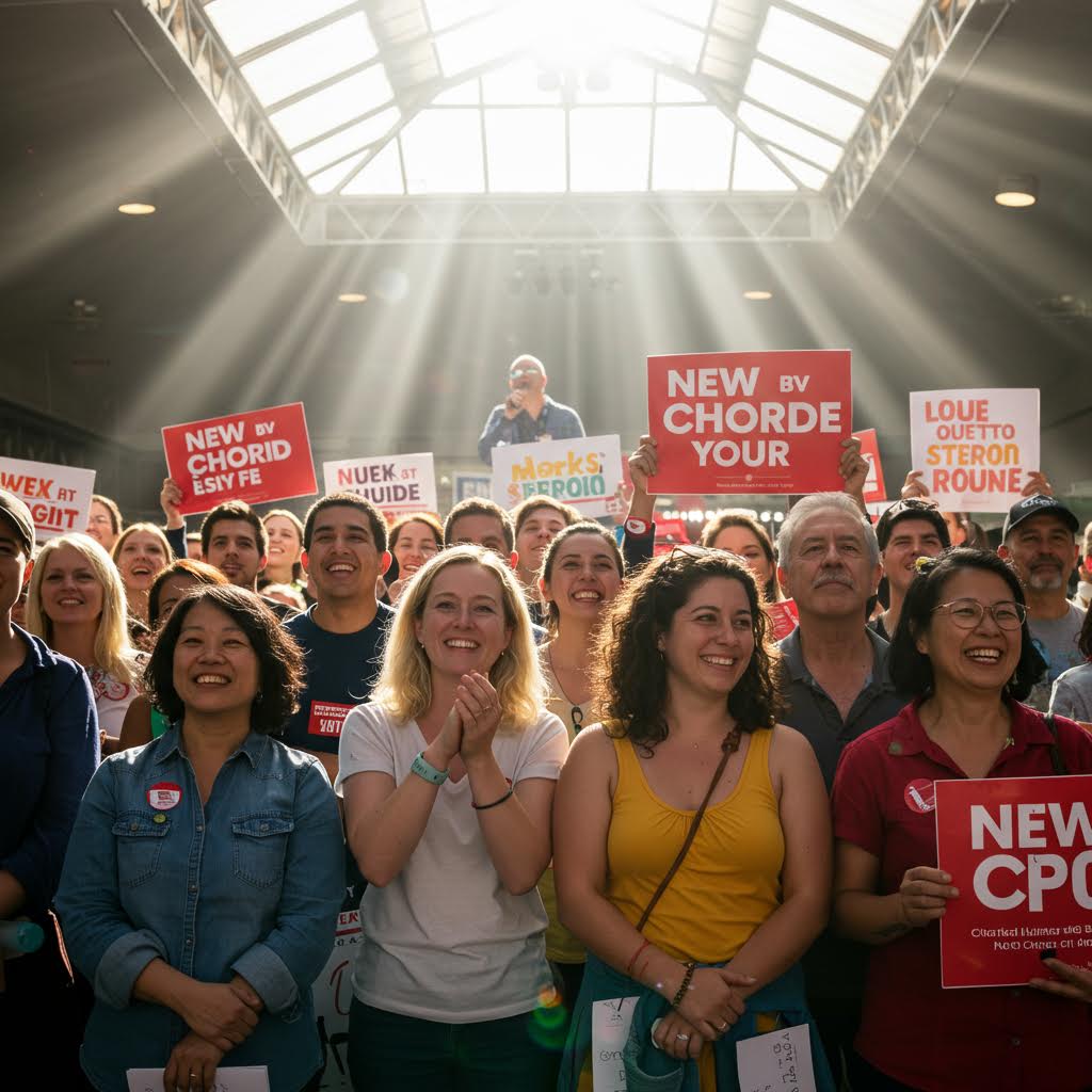 빛줄기 아래 모인 미소들이 하나의 목소리로 이어지고 온카스터디의 연대감이 피어나는 순간