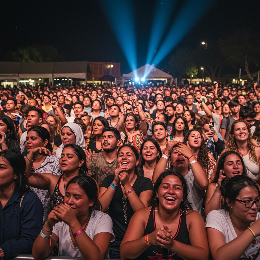 수많은 얼굴이 빛을 향해 물결치며 온카스터디의 연결 정신이 공감으로 번져가는 흐름