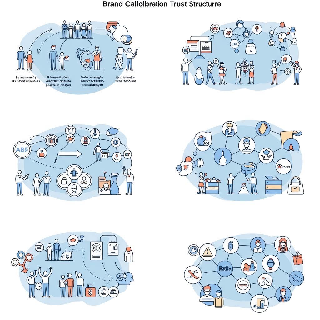 온카스터디 브랜드 협업 신뢰 구조 - 투명한 커뮤니케이션과 팀 협력을 위한 조직 프레임워크 다이어그램