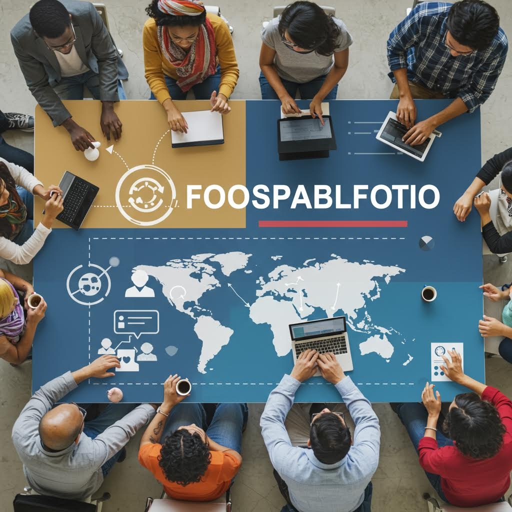 온카스터디 글로벌 포트폴리오 - 세계지도와 함께하는 국제 팀의 협업 및 프로젝트 관리 미팅