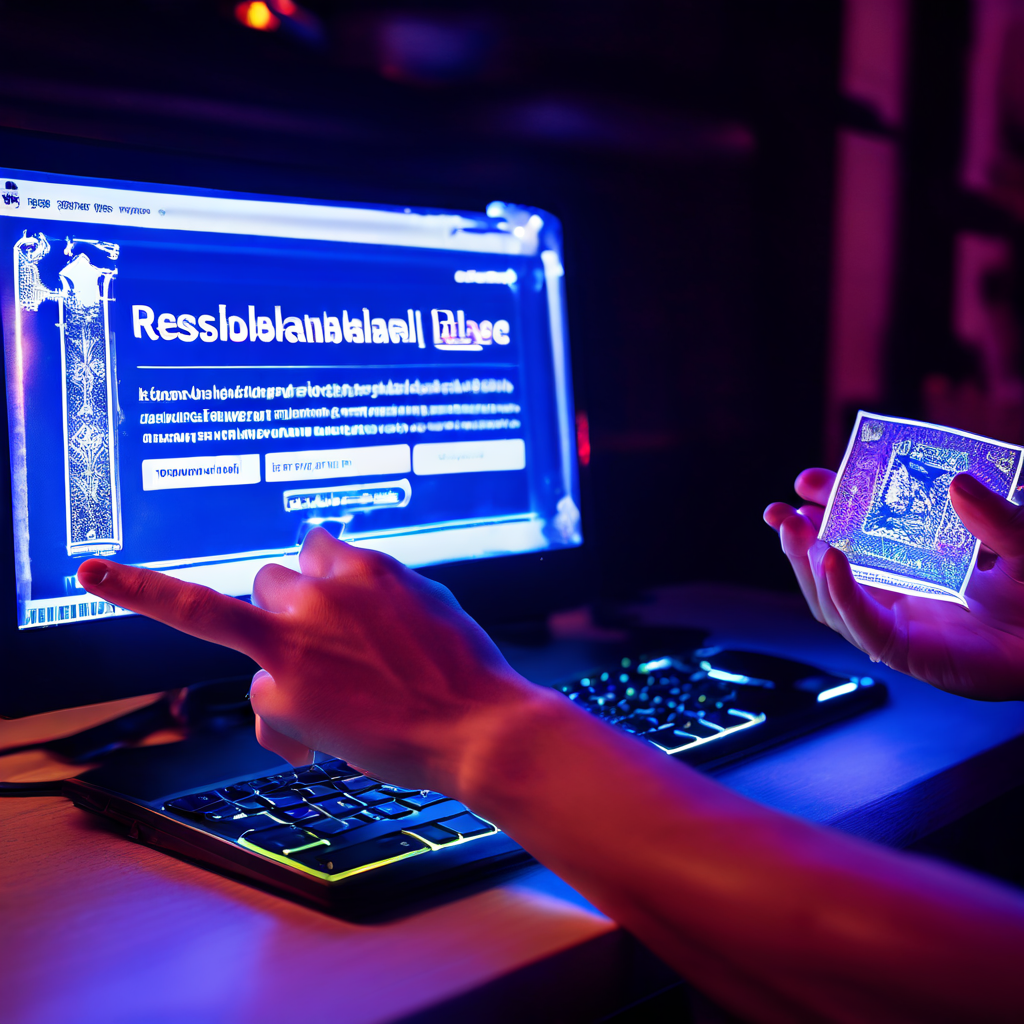 화면에 떠 있는 빛나는 책임 있는 도박 서약서 앞에, 스트리머의 손이 마우스 위를 맴도는 모습이다.