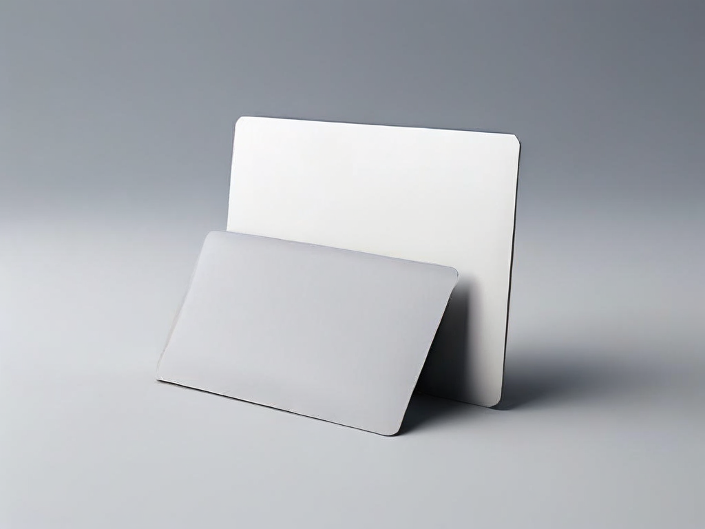 Payment card, sealed envelope, and blank review card arranged for billing verification on a gray studio surface.