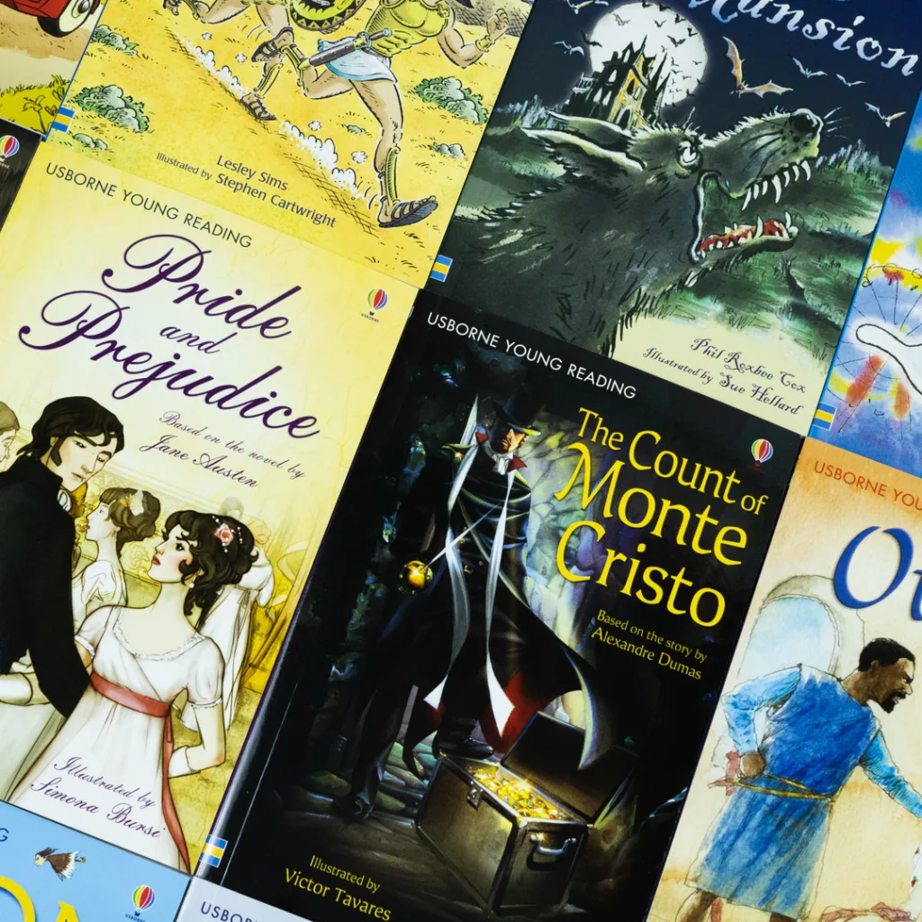 Experience of following a multi-volume book series along a sequential timeline.
